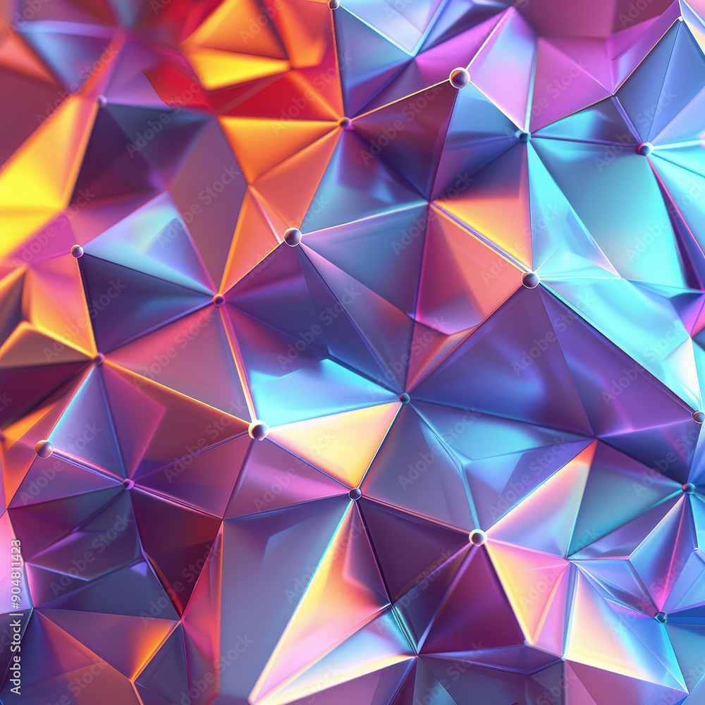 Poster experience a vibrant realm with dazzling polygonal visuals. this animation showcases a unique twist 