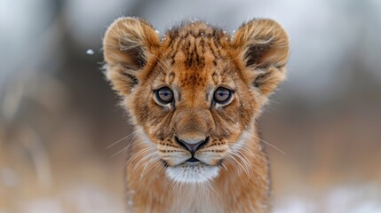 Obraz premium Adorable Lion Cub Portrait