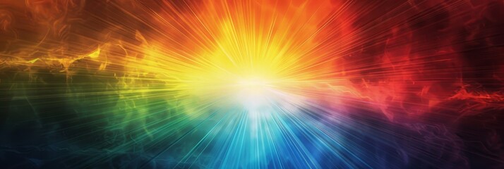 Obraz premium The vibrant burst of a colorful light spectrum aura creates a magical and powerful visual display