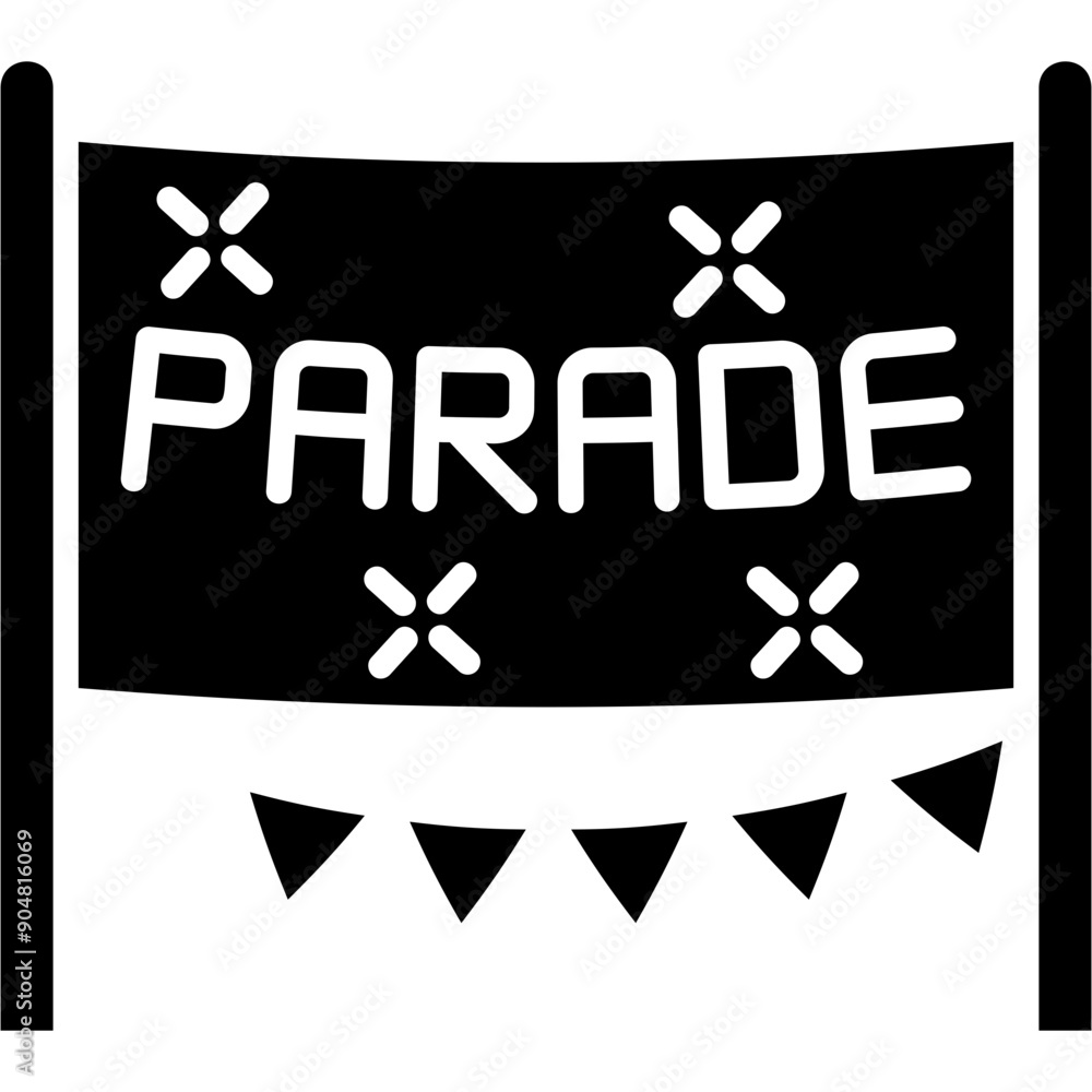 Sticker parade banner icon