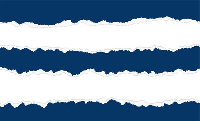 Blue sheet paper ripped torn paper scrapbooking flat illustration