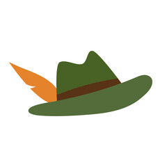 Green oktoberfest hat with feather