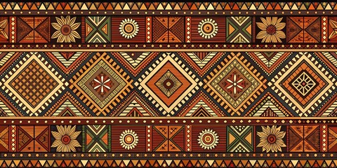 African Tribal Seamless Pattern Background