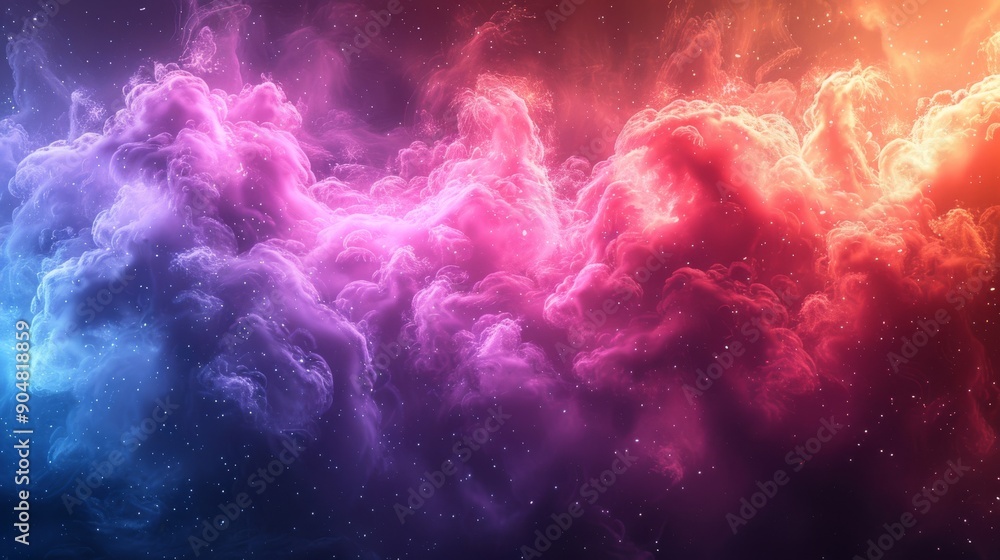 Poster a vibrant and colorful abstract cosmic background with dynamic and beautiful elements