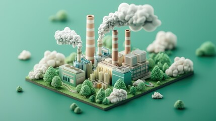 Futuristic Clean Energy Power Plant Harnessing Renewable Resources, Generate Ai