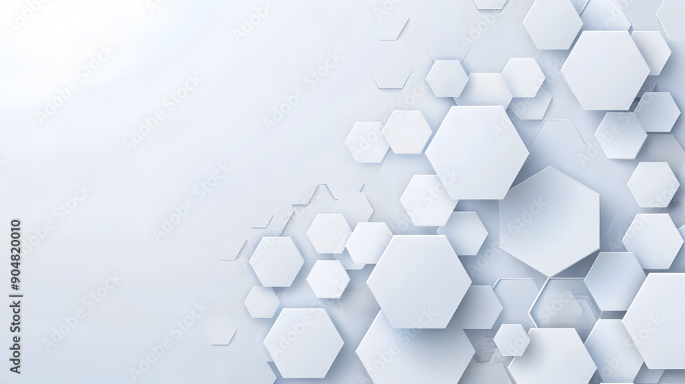 Fototapete abstract white colorful hexagon concept crafted for technology and science background, generative ai