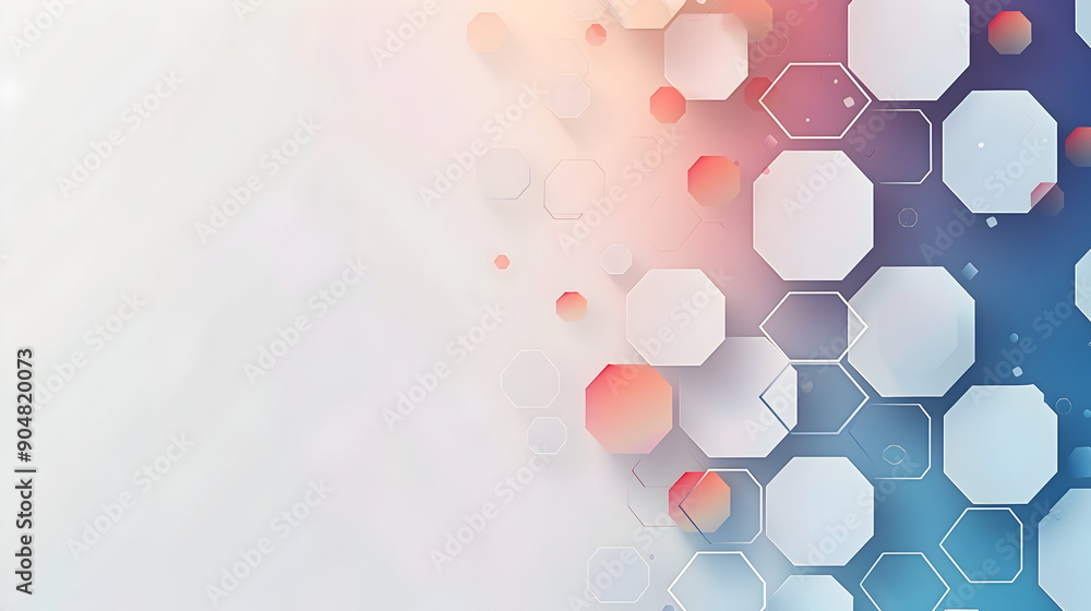 Fototapete abstract white colorful hexagon concept crafted for technology and science background, generative ai