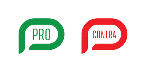 pro contra sign on white background	