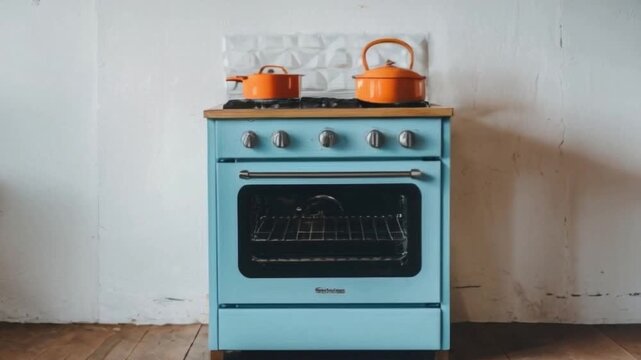 A steampunk oven machine with gears in copper and brass, filigree patterns and engravings. This digital painting shows how the machine looks old and beautiful. The machine is very well made