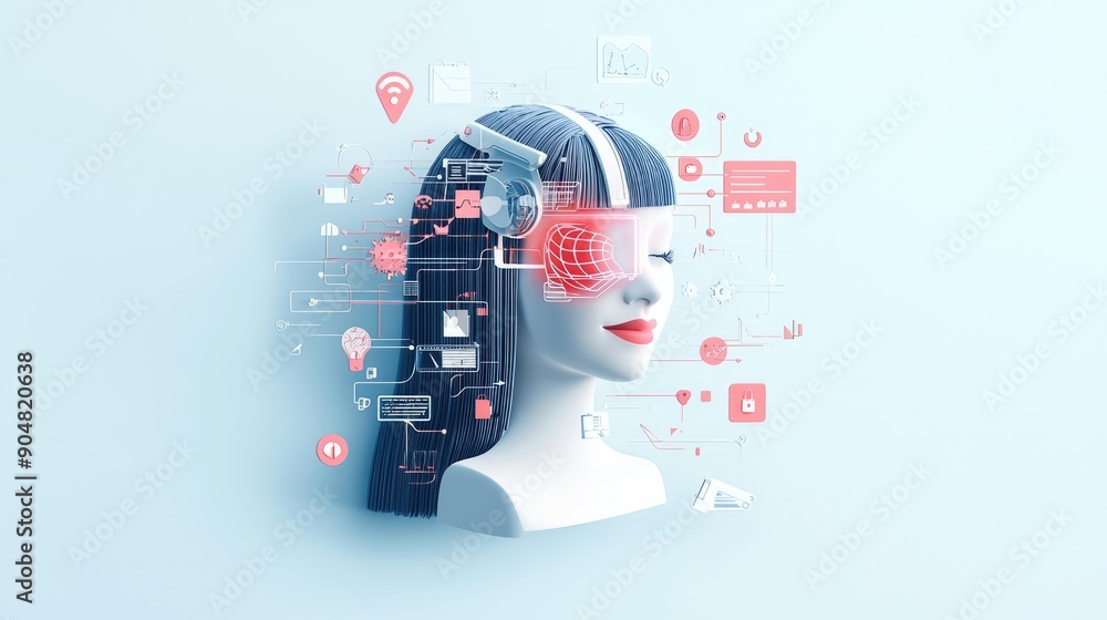 Poster streamlining business operations with ai-powered customer service innovation, generate ai