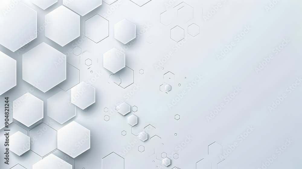 Fototapete abstract white colorful hexagon concept crafted for technology and science background, generative ai