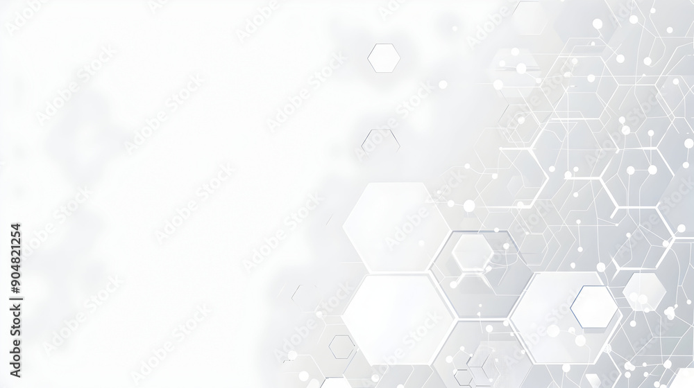 Aufkleber abstract white colorful hexagon concept crafted for technology and science background, generative ai