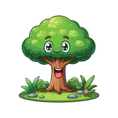 Cartoon tree vector . ecology park element.