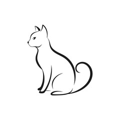 Cat logo outline vector art, ideal for branding and minimalist designs.