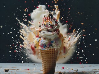Ice Cream Cone with Sprinkles