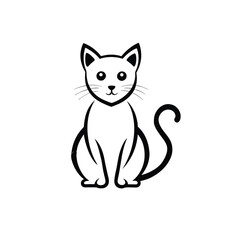 Cat logo outline vector art, ideal for branding and minimalist designs.