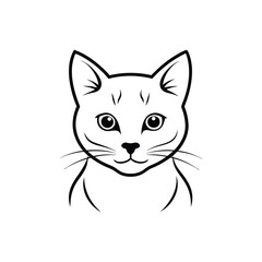 Cat logo outline vector art, ideal for branding and minimalist designs.