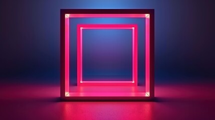 A vibrant, glitchy frame that glows against a  black backdrop, enhancing its striking modern aesthetic.