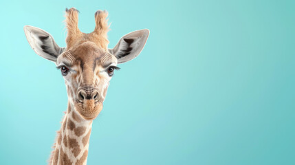 Obraz premium Adorable giraffe vet in scrubs brings a smile to animal care. Perfect for any cute animal lovers collection