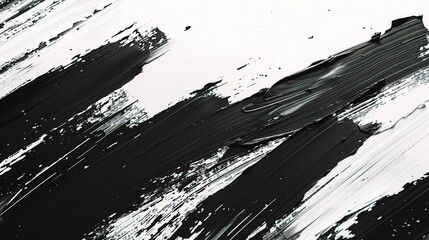 Abstract Black & White Strokes: A bold and minimalist composition, featuring dynamic, abstract brushstrokes of black paint on a crisp white background.