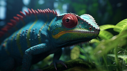 Fototapeta premium iguana on a tree