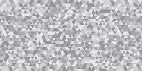 Abstract geometric black and gray background seamless mosaic and low polygon triangle texture wallpaper. Triangle shape retro wall grid pattern geometric ornament tile vector square element.