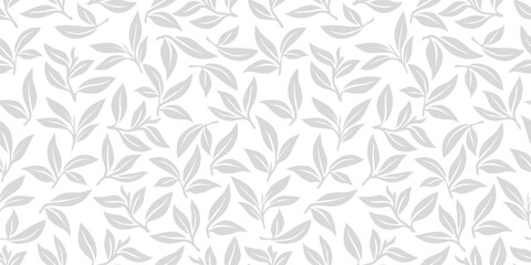 tea leaves pattern background. green leaves vector pattern background. Green tea leaf seamless pattern. seamless patterns with green leaves of tea. 