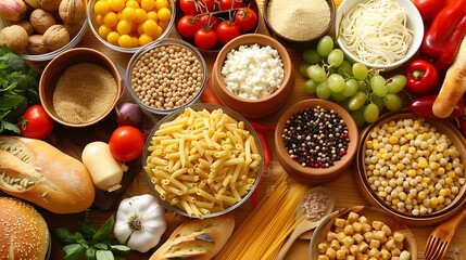 a variety of food