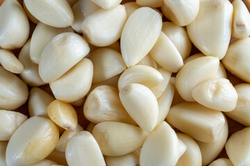 top view of pile of garlic