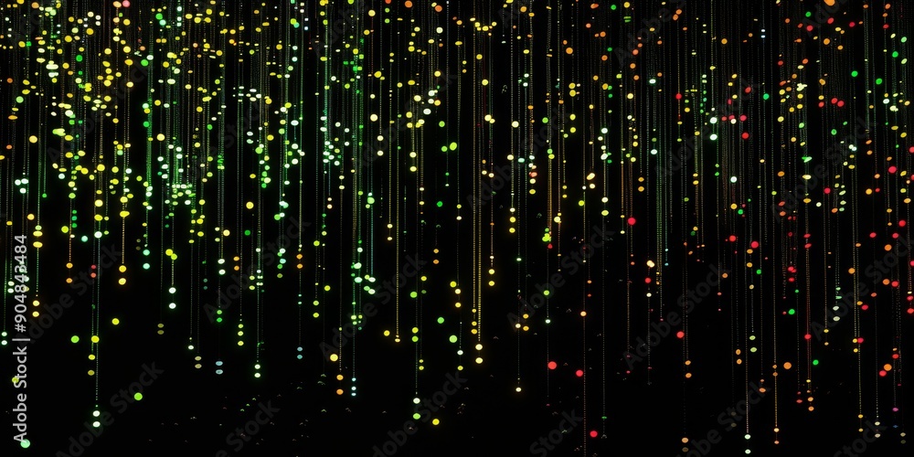 Aufkleber Atmosphere with Digital Rain Effect and Colorful Particles for a mesmerizing visual experience