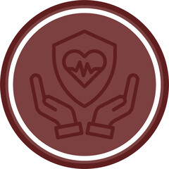 Healthcare Vector Line Double Circle Maroon
