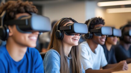 Engaged Students Exploring Virtual Reality Together in Collaborative Learning Session