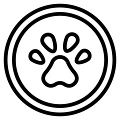 Obraz premium Footprint pet. Paw prints. Dog or cat vector, icon. Foot puppy isolated on white background.