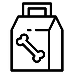 Pet cat food bag icon