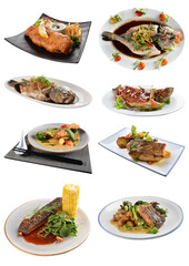 local cook live fresh catfish seafood fish chicken pork meat with spicy red dry chili curry sauce...