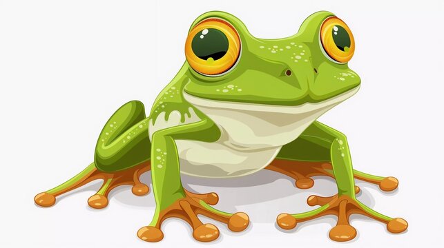 recommend clip art: Cute frog cartoon vector illustration isolated on white background animal illustration