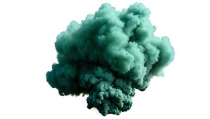 green smoke explosion isolated on white