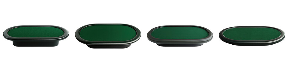 Collection of Green Poker Table Felt On Transparent Png Background For Realistic Casino Advertisements . Generative ai