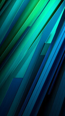 Obraz premium Digital blue and green 3d geometric abstract graphic poster background