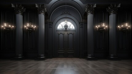 Dark Interior of a Grand Room