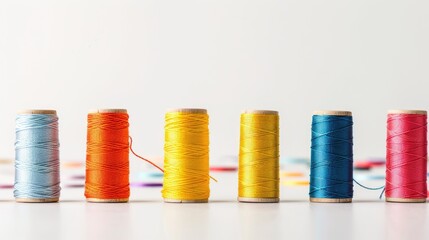 Bright thread on white background