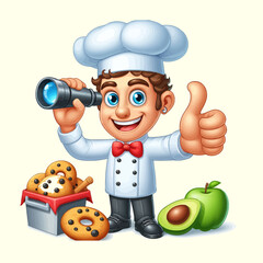 Chef cartoon cooking vector illustration