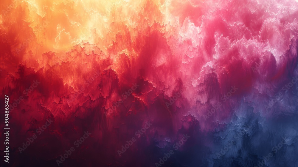 Poster vibrant and intricate abstract cloud formation in a dynamic and diverse color palette