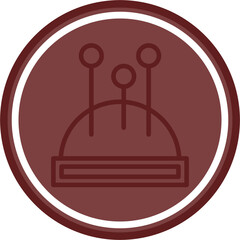 Pin Cushion Vector Line Double Circle Maroon