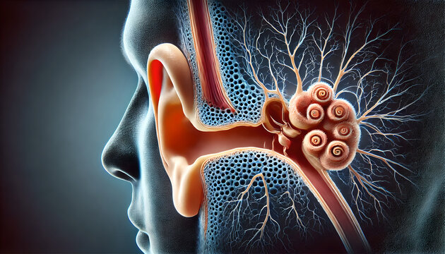 Ear anatomy and intricate details of the inner ear, Ear drum, Ossicles, Auditory nerve - i
