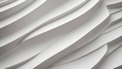 Obraz premium Modern White Wall Texture: Abstract Wavy Geometric Overlap