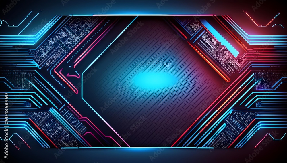 Poster background vector featuring a futuristic circuit board pattern