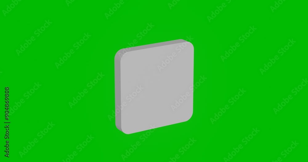 Poster animation of rotation of a white rounded square symbol with shadow. simple and complex rotation. sea