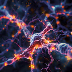 Microscopic Image of a Nerve Synapse Showcasing the Complex Neural Structure and Connections