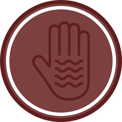 Obraz premium Open hand Vector Line Double Circle Maroon